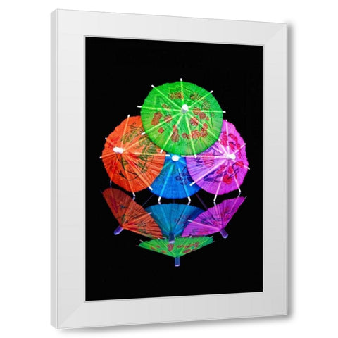 Cocktail Umbrellas VII White Modern Wood Framed Art Print by McNemar, C. Thomas