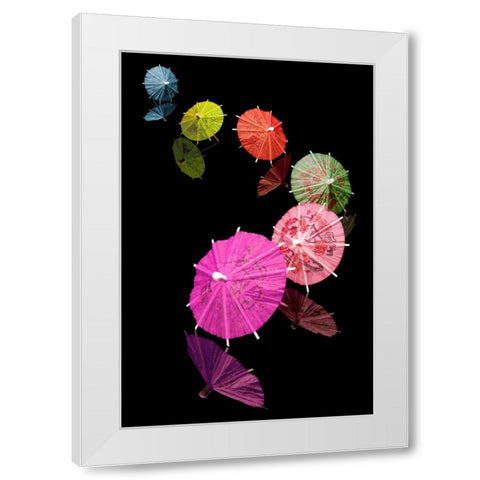 Cocktail Umbrellas VIII White Modern Wood Framed Art Print by McNemar, C. Thomas