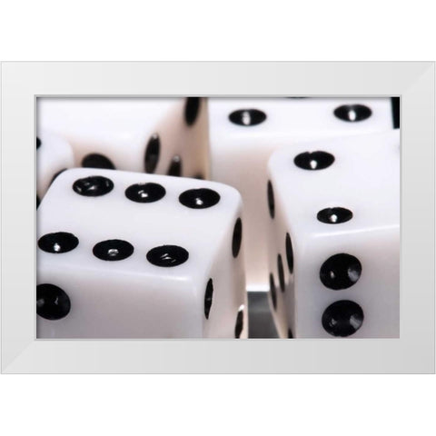 Dice III White Modern Wood Framed Art Print by McNemar, C. Thomas