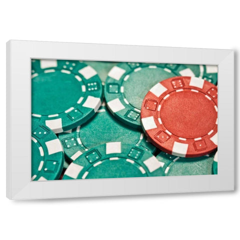 Poker Chips I White Modern Wood Framed Art Print by McNemar, C. Thomas