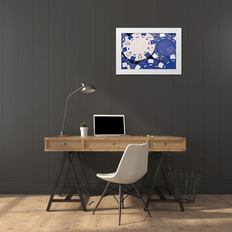 Poker Chips II White Modern Wood Framed Art Print by McNemar, C. Thomas