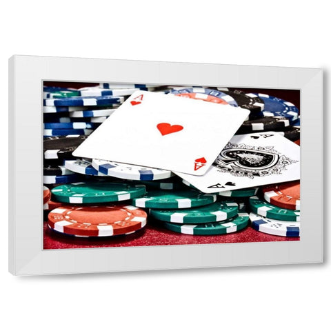 Poker Hand I White Modern Wood Framed Art Print by McNemar, C. Thomas