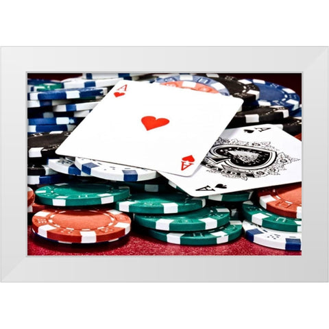Poker Hand I White Modern Wood Framed Art Print by McNemar, C. Thomas