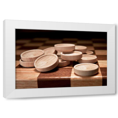Checkers III White Modern Wood Framed Art Print by McNemar, C. Thomas