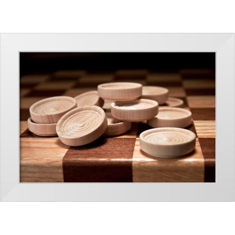 Checkers III White Modern Wood Framed Art Print by McNemar, C. Thomas