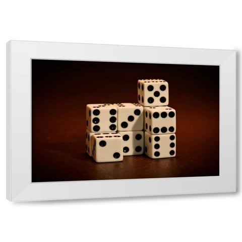 Dice Cubes III White Modern Wood Framed Art Print by McNemar, C. Thomas
