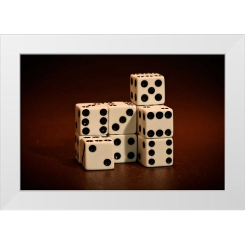 Dice Cubes III White Modern Wood Framed Art Print by McNemar, C. Thomas