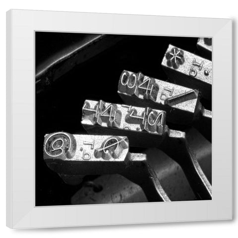 Typewriter Symbols Sq White Modern Wood Framed Art Print by McNemar, C. Thomas