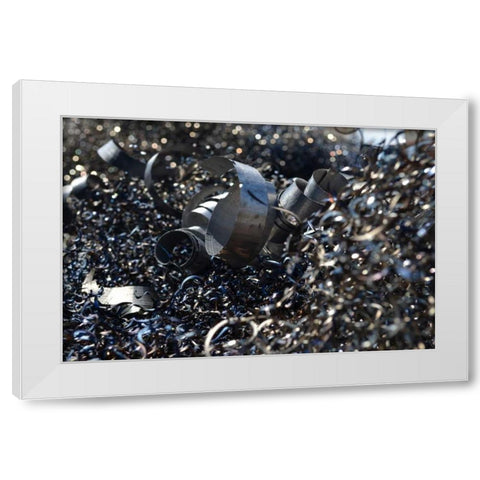 Metal Coils I White Modern Wood Framed Art Print by Moore, Brian