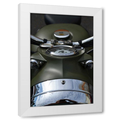 Motorcycle II White Modern Wood Framed Art Print by Moore, Brian