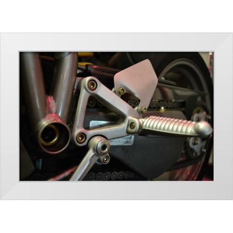 Motorcycle III White Modern Wood Framed Art Print by Moore, Brian