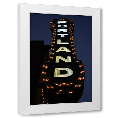 Portland Sign White Modern Wood Framed Art Print by Moore, Brian