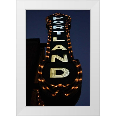 Portland Sign White Modern Wood Framed Art Print by Moore, Brian