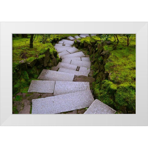 Steps I White Modern Wood Framed Art Print by Moore, Brian