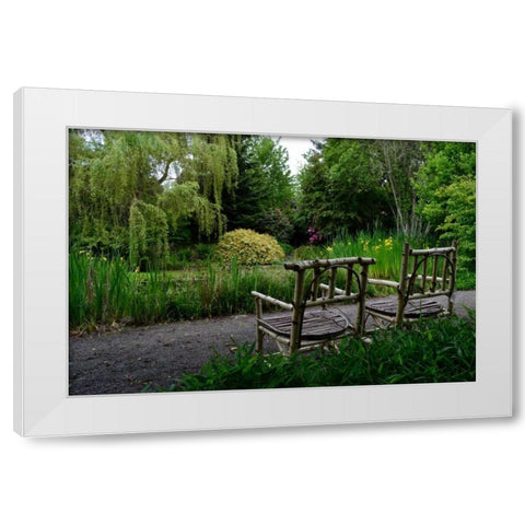 In the Garden I White Modern Wood Framed Art Print by Moore, Brian