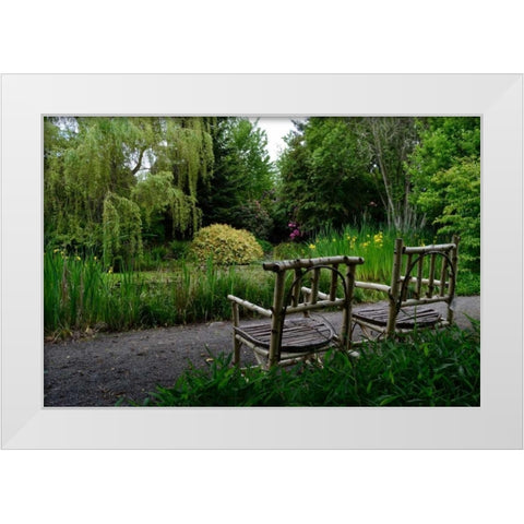In the Garden I White Modern Wood Framed Art Print by Moore, Brian