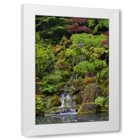 Japanese Gardens I White Modern Wood Framed Art Print by Moore, Brian