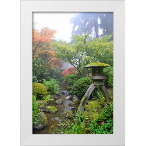 Gardens in the Fog II White Modern Wood Framed Art Print by Moore, Brian