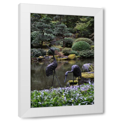 Japanese Gardens V White Modern Wood Framed Art Print by Moore, Brian