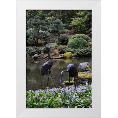 Japanese Gardens V White Modern Wood Framed Art Print by Moore, Brian