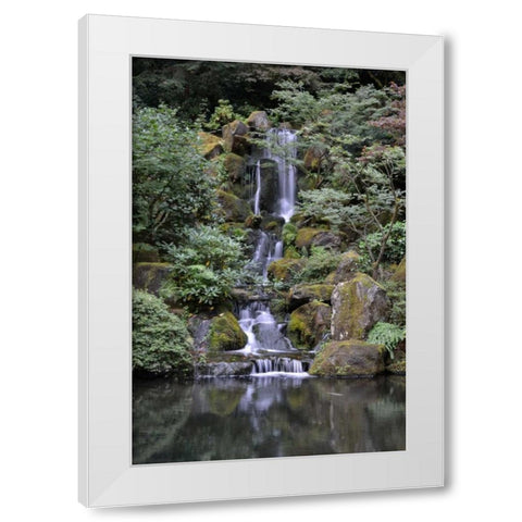 Japanese Gardens VI White Modern Wood Framed Art Print by Moore, Brian