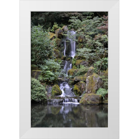 Japanese Gardens VI White Modern Wood Framed Art Print by Moore, Brian