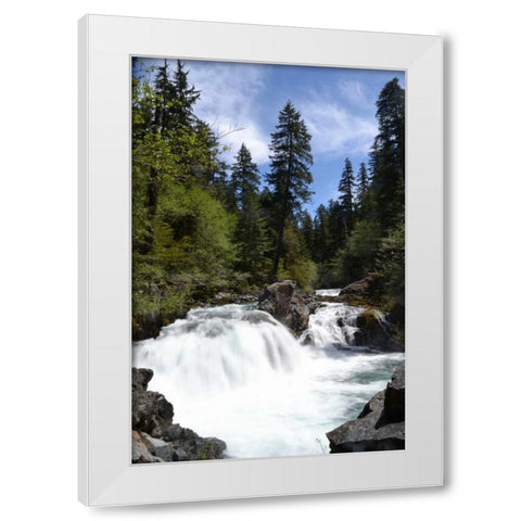 Rapids I White Modern Wood Framed Art Print by Moore, Brian