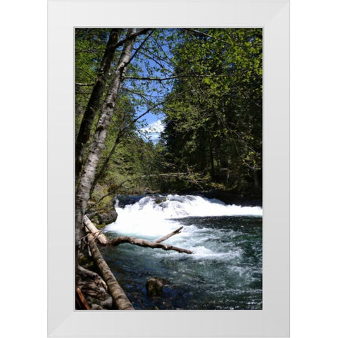 Rapids II White Modern Wood Framed Art Print by Moore, Brian