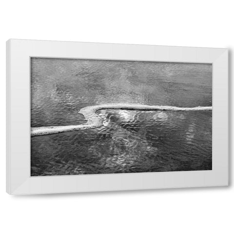 Beach Reflection II White Modern Wood Framed Art Print by Peterson, Lee