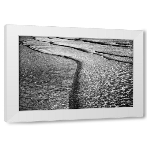 Beach Reflection III White Modern Wood Framed Art Print by Peterson, Lee