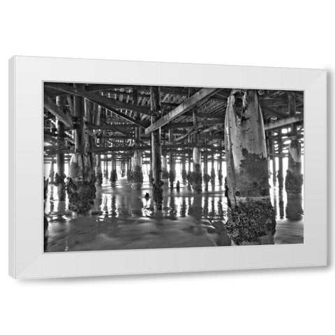 Pier Pilings XI White Modern Wood Framed Art Print by Peterson, Lee