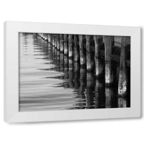 Pier Pilings XII White Modern Wood Framed Art Print by Peterson, Lee