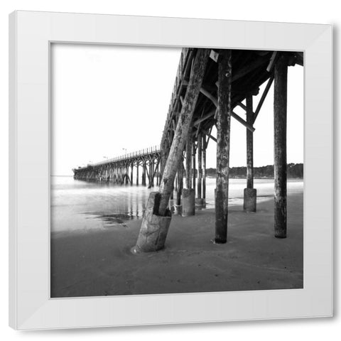 Pier Pilings XIX White Modern Wood Framed Art Print by Peterson, Lee