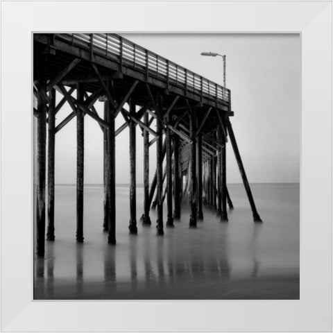 Pier Pilings XX White Modern Wood Framed Art Print by Peterson, Lee