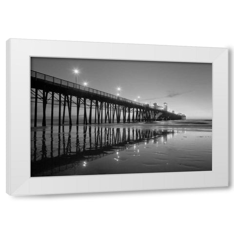 Pier Night II White Modern Wood Framed Art Print by Peterson, Lee