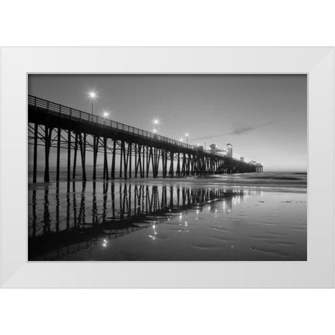 Pier Night II White Modern Wood Framed Art Print by Peterson, Lee
