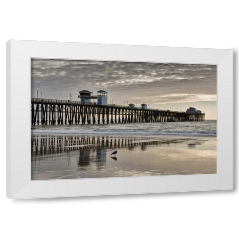 Pier Sunset II White Modern Wood Framed Art Print by Peterson, Lee