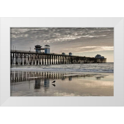 Pier Sunset II White Modern Wood Framed Art Print by Peterson, Lee