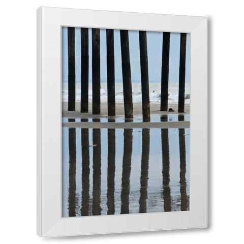 Pier Pilings II2 White Modern Wood Framed Art Print by Peterson, Lee