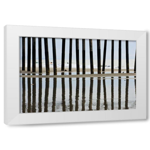 Pier Pilings II3 White Modern Wood Framed Art Print by Peterson, Lee