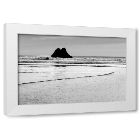 Beach Reflection V White Modern Wood Framed Art Print by Peterson, Lee