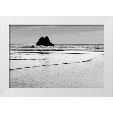 Beach Reflection V White Modern Wood Framed Art Print by Peterson, Lee
