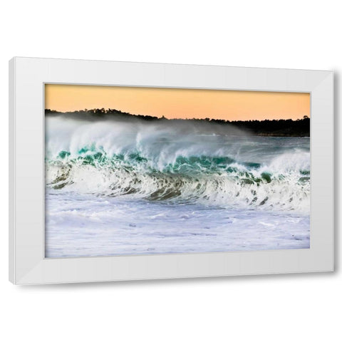 Carmel Waves II White Modern Wood Framed Art Print by Peterson, Lee