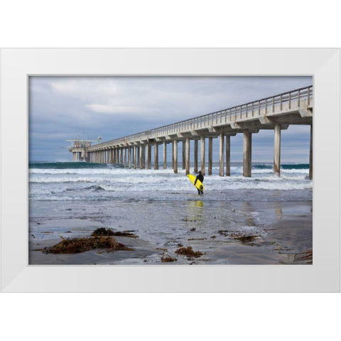 Scripps Pier I White Modern Wood Framed Art Print by Peterson, Lee