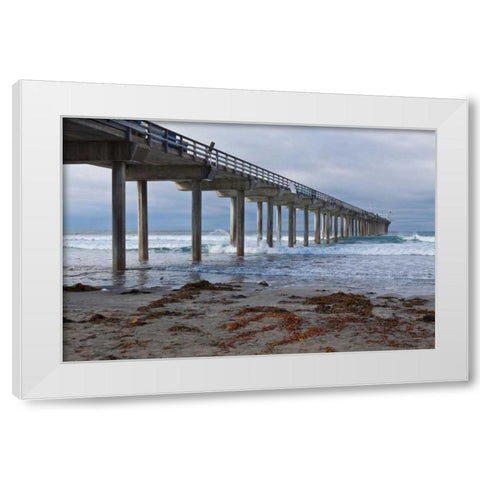 Scripps Pier II White Modern Wood Framed Art Print by Peterson, Lee