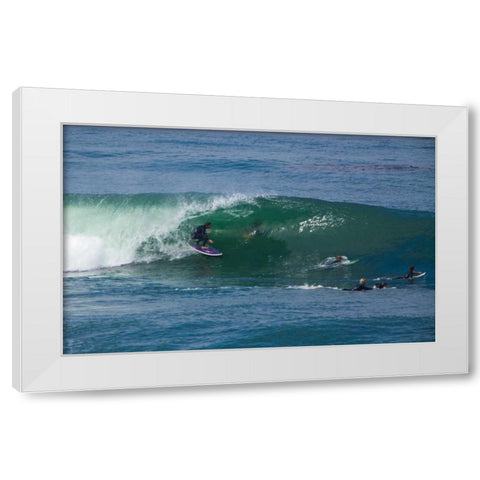 Surfing VII White Modern Wood Framed Art Print by Peterson, Lee