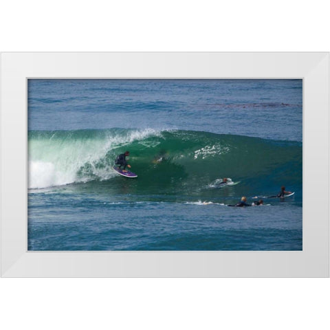 Surfing VII White Modern Wood Framed Art Print by Peterson, Lee