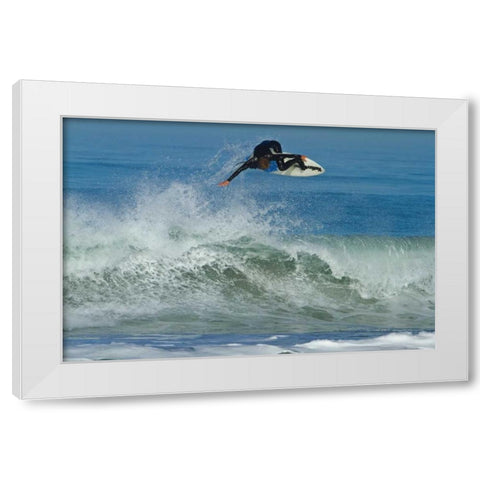 Surfing XI White Modern Wood Framed Art Print by Peterson, Lee