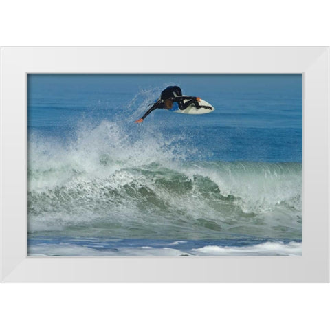 Surfing XI White Modern Wood Framed Art Print by Peterson, Lee