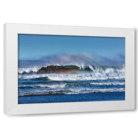 Cayucos Waves I White Modern Wood Framed Art Print by Peterson, Lee